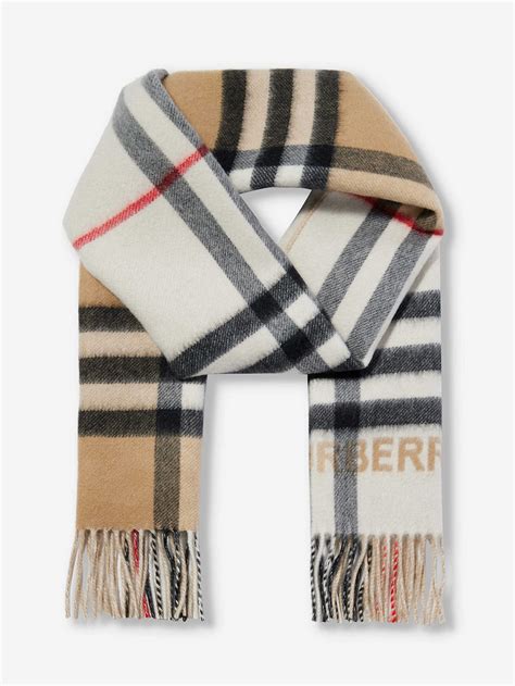 Burberry Giant Check Fringe Wool Scarf 